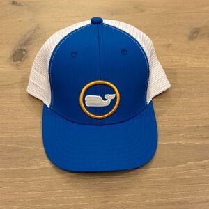 Vineyard Vines - Blue and White Youth Trucker Hat with Whale Logo